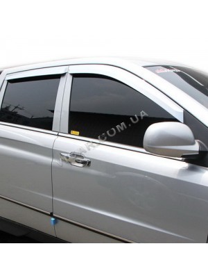 Дефлекторы окон хромовые SsangYong Actyon (2006...)